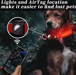 קולר לכלב/חתול עם 3 מצבי תאורה ועם GPS לאיתור הכלב/חתול. נטען USB. מידה: S. צבע כחול.