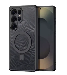 כיסוי טלפון שקוף magsafe. עם טבעת תמיכה. מתאים לסדרת Samsung Galaxy S22, S23, S24 Ultra.