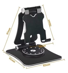 מעמד לטלפון מאלומיניום מסתובב 360 ° ומתקפל.