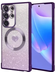 מגן מגנטי זוהר מתאים samsung s24 s23 s22 אולטרה s21 Fe כיסוי טעינה אלחוטית עבור 24 פלוס