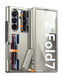 כיסוי נייד ל-Samsung Galaxy Z Fold 7, מחזיק כרטיסי RFID, תומך מוסתר, כיסוי מצלמה, כיסוי סיליקון מגן מפני נפילות
